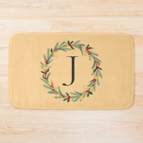 Item preview, Christmas Monogram Letter J Ornament Wreath – Holiday Initial Gift 2025 designed and sold by Punnyverse.