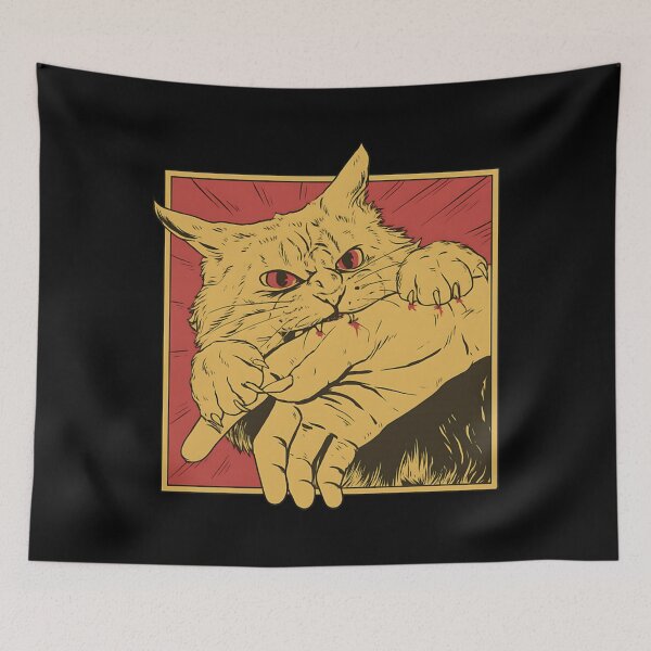 Item preview, Vintage Cat Bite Japanese Horror Anime  designed and sold by yana-lbot.