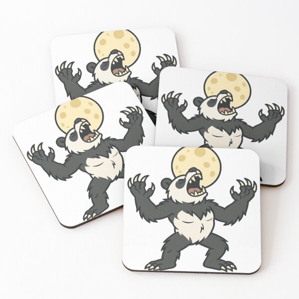 Item preview, Werewolf Panda Howling at the Moon – Scary Halloween Beast designed and sold by Confuzz1ed.