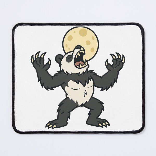 Item preview, Werewolf Panda Howling at the Moon – Scary Halloween Beast designed and sold by Confuzz1ed.