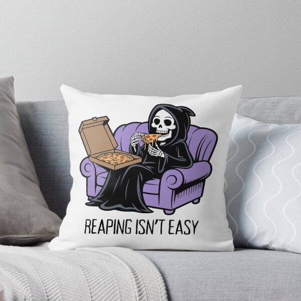 Item preview, Grim Reaper Eating Pizza Halloween Design – Funny Spooky Gift for Friends designed and sold by meliodaria.