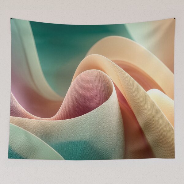 Item preview, Abstract Drapery with Pastel Gradient Flow and Fabric Texture designed and sold by Jirka Svetlik, Studio Illuvision.