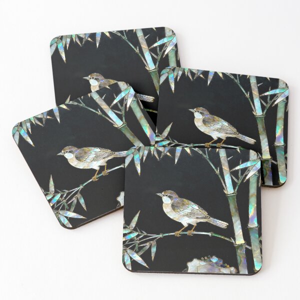 Item preview, Elegant Iridescent Bird on Bamboo Perch designed and sold by zzz888.