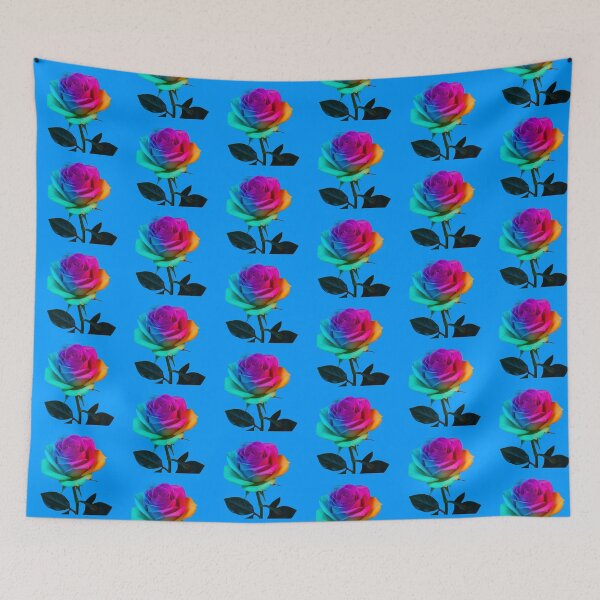 Item preview, Radiant Neon Rainbow Rose Macro Photograph on Dark Background designed and sold by PixelVibe782.