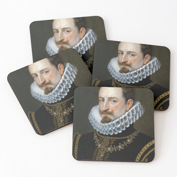 Item preview, Vintage Renaissance era painting of Royal Gentleman in Ruff collar designed and sold by Vintage Designs +.