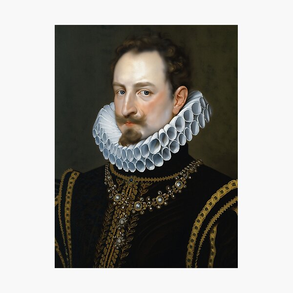 Item preview, Vintage Renaissance era painting of Royal Gentleman in Ruff collar designed and sold by Vintage Designs +.