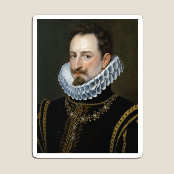 Item preview, Vintage Renaissance era painting of Royal Gentleman in Ruff collar designed and sold by Vintage Designs +.