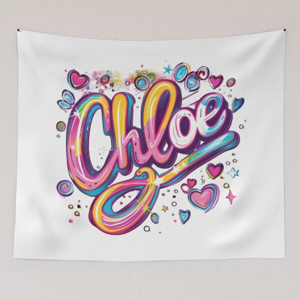 Item preview, Chloe – Bright 3D Name Lettering Design designed and sold by AlexLineArt.