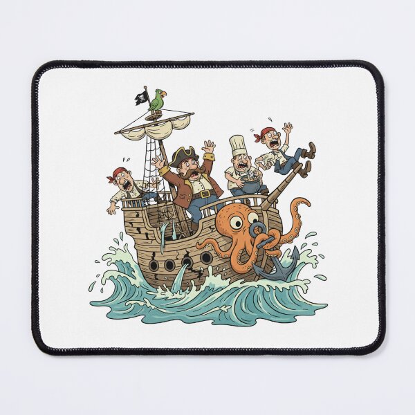 Item preview, Funny Cartoon Pirates Sinking Ship – Vintage Nautical Illustration designed and sold by VETRO⭐.