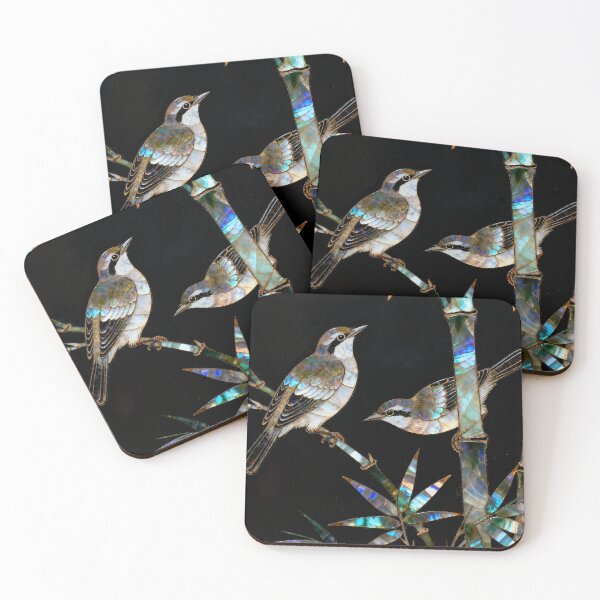 Item preview, Twin Iridescent Birds on Bamboo Forest Inlay designed and sold by zzz888.