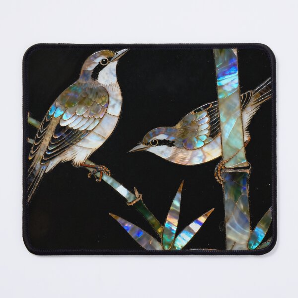 Item preview, Twin Iridescent Birds on Bamboo Forest Inlay designed and sold by zzz888.