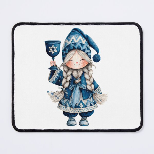 Item preview, Hanukkah Gnome with Cup. Cozy Holiday Art designed and sold by Anastasiia Yurevych.