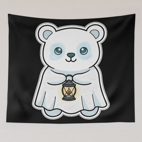 Item preview, Cute Bear Halloween Ghost Costume Lantern Spooky Art designed and sold by ArtDesignTp.