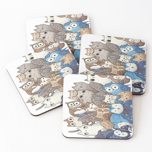 Item preview, Cute Cats and Owls Pattern designed and sold by Nariox-Store.