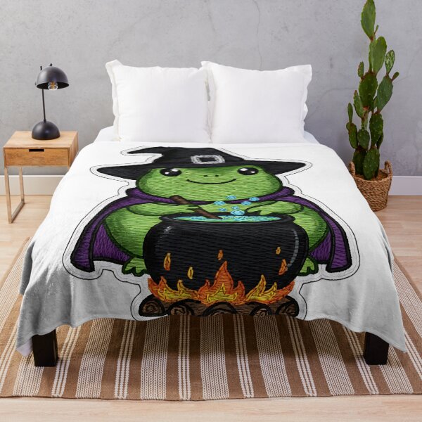Item preview, Cute Frog Halloween Witch Cauldron Potion Spooky Art designed and sold by ArtDesignTp.