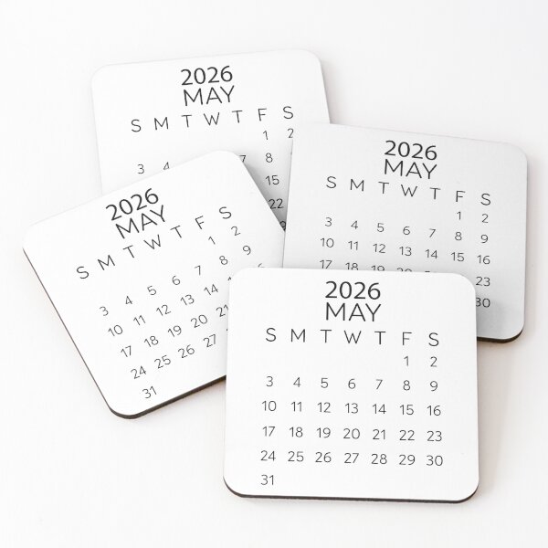 Item preview, May 2026 Minimalist Black Calendar – Sleek Journal Page designed and sold by EmeraldeaDesign.
