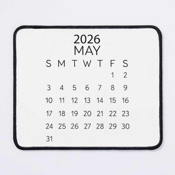 Item preview, May 2026 Minimalist Black Calendar – Sleek Journal Page designed and sold by EmeraldeaDesign.