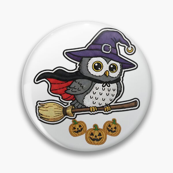Item preview, Cute Owl Halloween Witch Costume Broom Pumpkins Spooky Art designed and sold by ArtDesignTp.