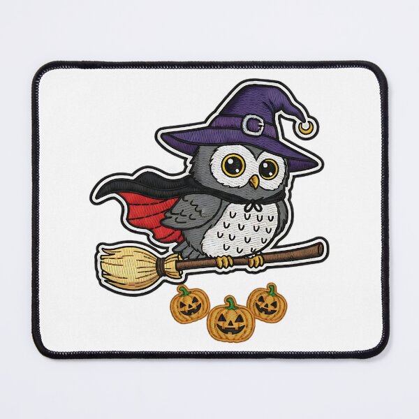 Item preview, Cute Owl Halloween Witch Costume Broom Pumpkins Spooky Art designed and sold by ArtDesignTp.
