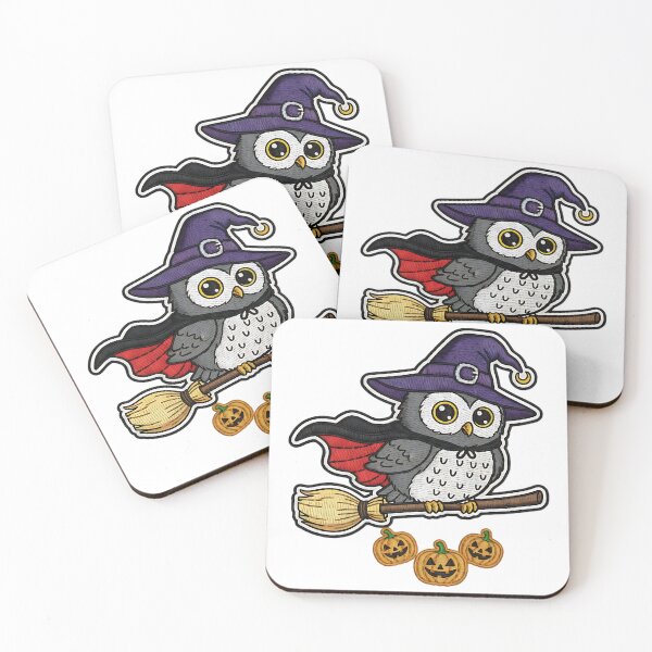 Item preview, Cute Owl Halloween Witch Costume Broom Pumpkins Spooky Art designed and sold by ArtDesignTp.