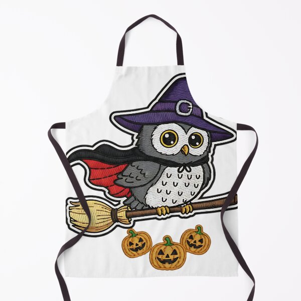 Item preview, Cute Owl Halloween Witch Costume Broom Pumpkins Spooky Art designed and sold by ArtDesignTp.