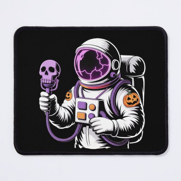 Item preview, Haunted Microphone Astronaut – Spooky Halloween Music Space Design designed and sold by ColorSplash123.