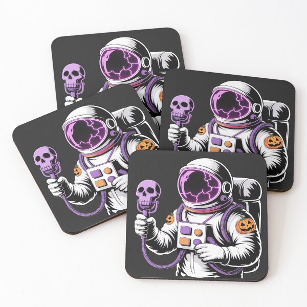 Item preview, Haunted Microphone Astronaut – Spooky Halloween Music Space Design designed and sold by ColorSplash123.