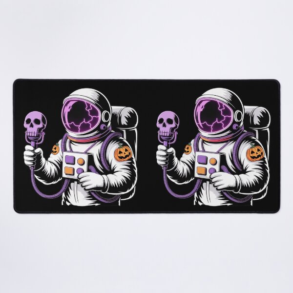 Item preview, Haunted Microphone Astronaut – Spooky Halloween Music Space Design designed and sold by ColorSplash123.