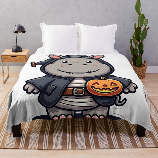 Item preview, Cute Hippo Halloween Mummy Costume Pumpkin Spooky Art designed and sold by ArtDesignTp.