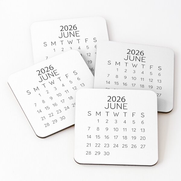 Item preview, June 2026 Minimalist Black Calendar – Modern Monthly Layout designed and sold by EmeraldeaDesign.