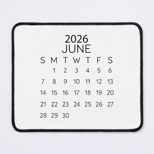 Item preview, June 2026 Minimalist Black Calendar – Modern Monthly Layout designed and sold by EmeraldeaDesign.