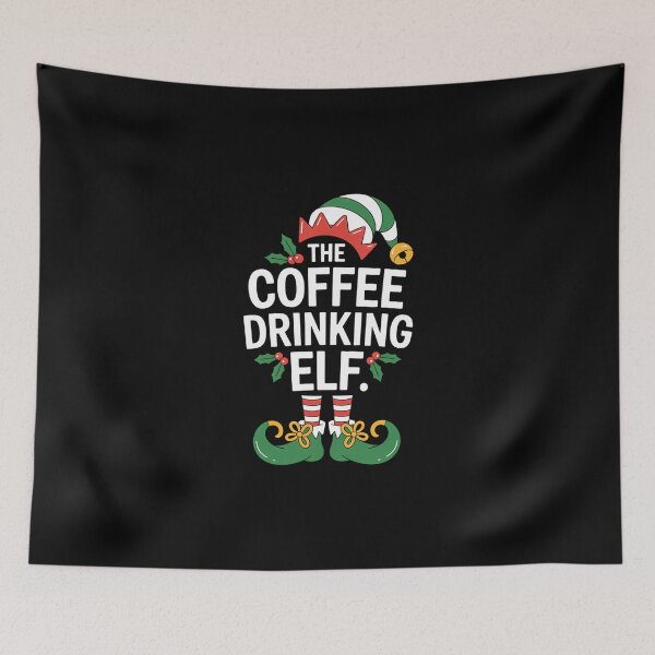 Item preview, Coffee Drinking Christmas Elf X-Mas Party designed and sold by DeadlockCrew.