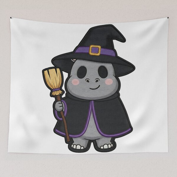 Item preview, Cute Panda Halloween Witch Costume Broom Spooky Art designed and sold by ArtDesignTp.