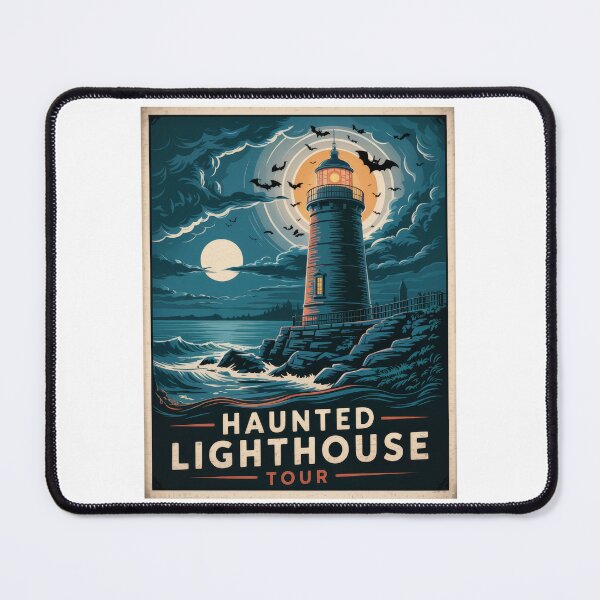 Item preview, Haunted Coastline - Spooky Lighthouse Travel Poster designed and sold by pod24.