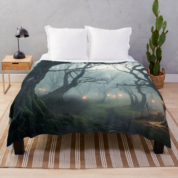 Item preview, Creepy Forest with Twisted Trees | Misty Gothic Spooky Illustration designed and sold by VividOrganica.