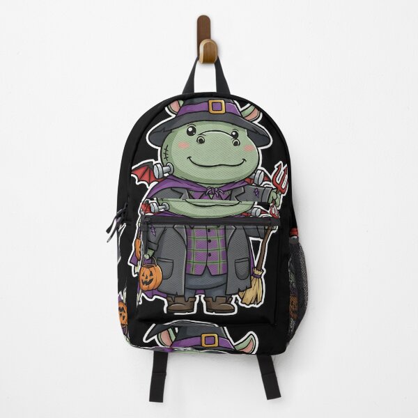 Item preview, Cute Hippo Halloween Frankenstein Witch Costume Pumpkin Spooky Art designed and sold by ArtDesignTp.