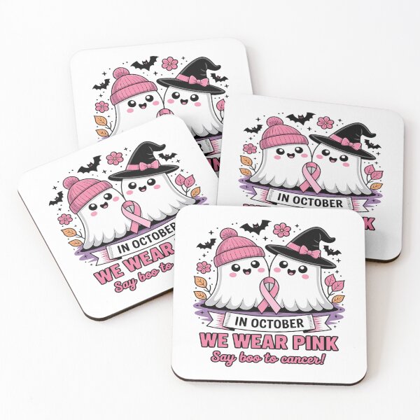 Item preview, In October We Wear Pink Ghost  Breast Cancer Is Boo Sheet designed and sold by BlackStars3Neon.
