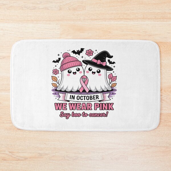 Item preview, In October We Wear Pink Ghost  Breast Cancer Is Boo Sheet designed and sold by BlackStars3Neon.