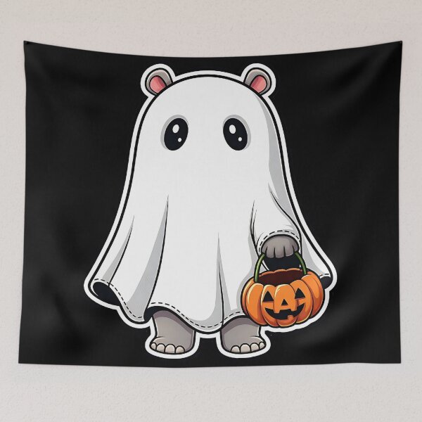Item preview, Cute Bear Halloween Ghost Costume Pumpkin Spooky Art designed and sold by ArtDesignTp.