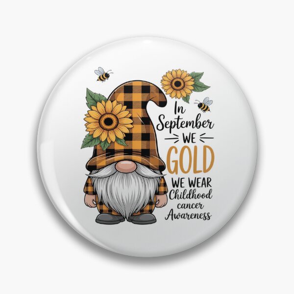 Item preview, In September We Wear Gold Gnome Childhood Cancer Awareness designed and sold by BlackStars3Neon.