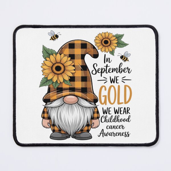 Item preview, In September We Wear Gold Gnome Childhood Cancer Awareness designed and sold by BlackStars3Neon.