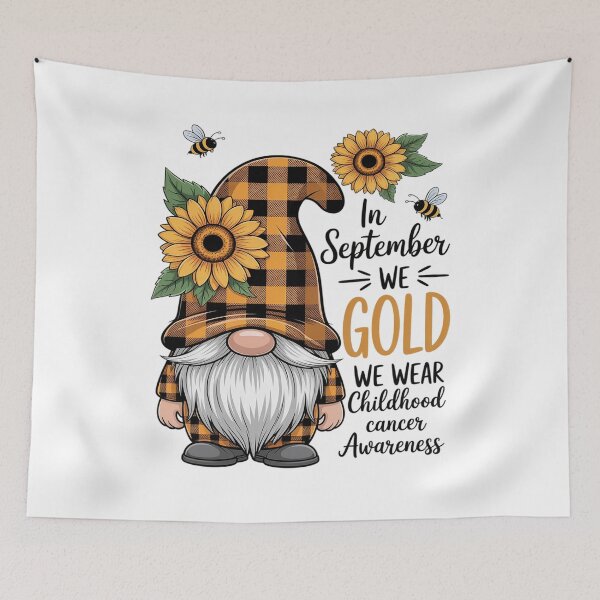 Item preview, In September We Wear Gold Gnome Childhood Cancer Awareness designed and sold by BlackStars3Neon.