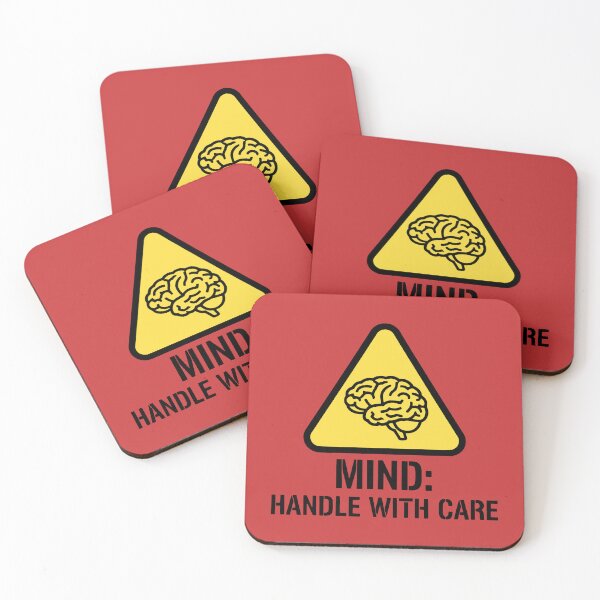Item preview, Yellow and Black Caution Triangle Featuring Human Brain Drawing designed and sold by SplashTastic.