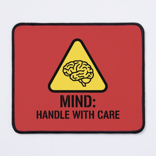 Item preview, Yellow and Black Caution Triangle Featuring Human Brain Drawing designed and sold by SplashTastic.