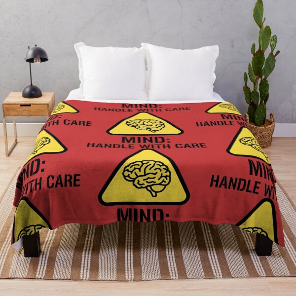 Item preview, Yellow and Black Caution Triangle Featuring Human Brain Drawing designed and sold by SplashTastic.