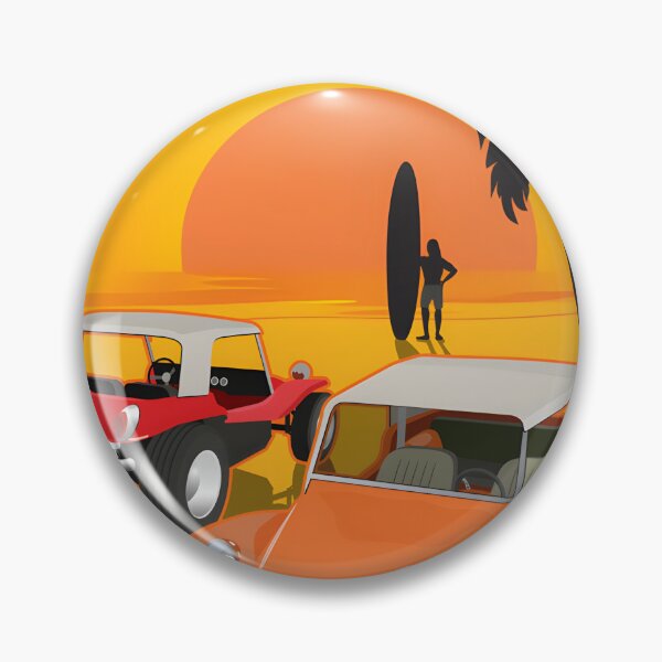 Item preview, Two Manx Dune Buggies At Sunset With Surfer Classic 		 designed and sold by pwapudfeyk85.
