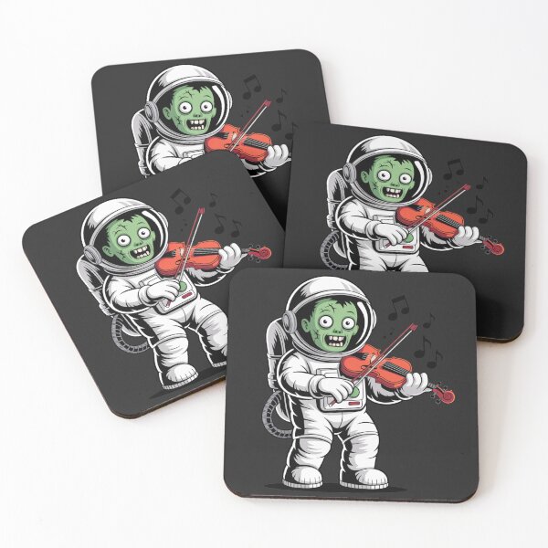 Item preview, Zombie Violin Astronaut – Spooky Halloween Music Space Design designed and sold by ColorSplash123.