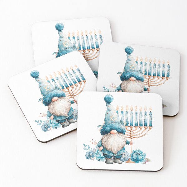 Item preview, Hanukkah Gnome with Menorah. Cute Holiday Art designed and sold by Anastasiia Yurevych.