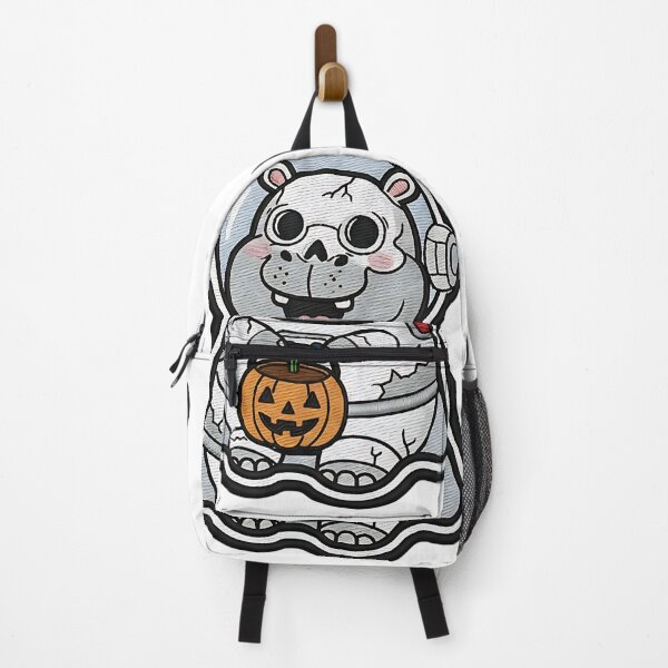 Item preview, Cute Hippo Halloween Astronaut Skeleton Costume Pumpkin Spooky Art designed and sold by ArtDesignTp.