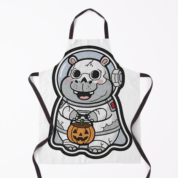 Item preview, Cute Hippo Halloween Astronaut Skeleton Costume Pumpkin Spooky Art designed and sold by ArtDesignTp.